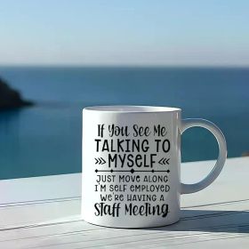 1pc, Coffee Mug For The Elderly, Ceramic Coffee Cups, Senior Women Man Water Cups, Summer Winter Drinkware,