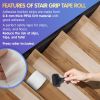 Clear Non Slip Stair Treads for Wooden Steps Indoor with Roller, 4 x 24 Inch. Roll of 15 PEVA Stair Covers for Wood Stairs, Floor