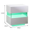 Nightstand with LED Lights, Adjustable Light Colors, Bedside Table, Side Table with 2 Drawers,White