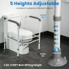 Toilet Safety Rails for Elderly Adjustable Toilet Safety Rails Stand Alone Toilet Safety Frame with Adjustable Heights Width for Elderly Pregnant Pati