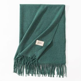 Pure Color Artificial Cashmere Scarf Women's Winter High-grade Shawl (Option: 39 Brocade Green-70x200cm)