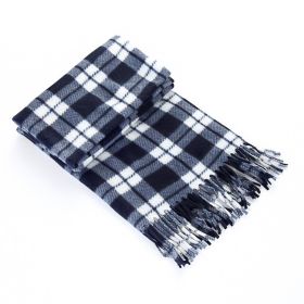Autumn And Winter Black And White Plaid Plus-sized Thickening Thermal Men's And Women's Scarf (Option: 7 Colors-165cm)