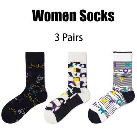 3 Pairs Women Colorful  Socks  Crew Athletic Hiking Wicking Anti Blister Cushioned Anti-odor And Breathable For Running Hiking Cycling Fitness (Option: Women)