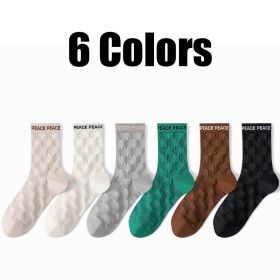 6 Pairs Womens Crew Socks Casual Knit Comfy Seamless Comfort Breathable Cool Dress Socks For Outdoor Sports Running Fitness Cycling (Option: Women)