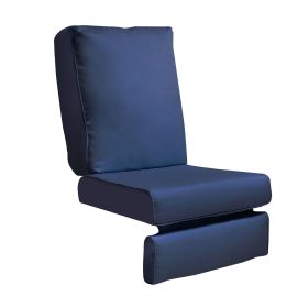 Indoor Outdoor Recliner Replacement Cushion;  Patio Furniture Chair Sofa Washable Cushion Deep Seat;  UV Protected;  Fade Protected and Water Spi (Color: Navy blue)