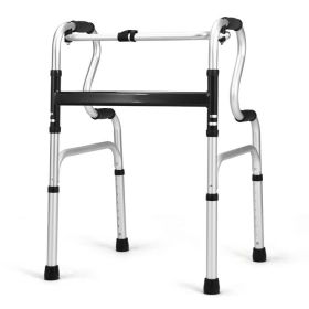Bi-Level Armrests Adjustable Rehabilitation Equipment Folding Walker (Type: Rehabilitation Equipment, Color: Silver)