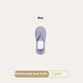 Women's Summer Thin Breathable Traceless Invisible Socks (Option: Blue-Bare Socks-1pair)