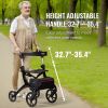 VEVOR Folding Rollator Walker for Seniors and Adults, Lightweight Aluminum Rolling Walker with Seat and Adjustable Handle