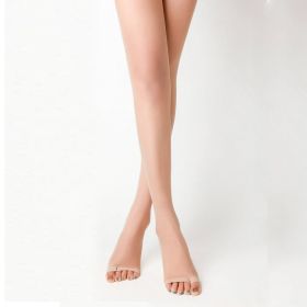 3 Pairs Womens 20D Ultra Toeless Sheer Tights Open Toe Control Top Pantyhose (Option: NUDE-M)